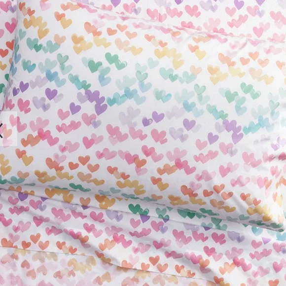 Pottery Barn Retro Heart Organic Sheet Set - Picture 2 of 4